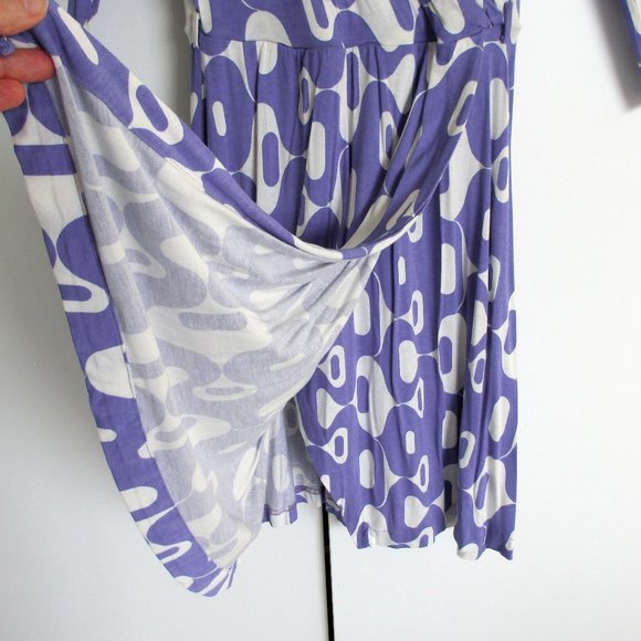 Sinequanone Cornflower Blue White Faux Wrap Dress - Picture 4 of 7